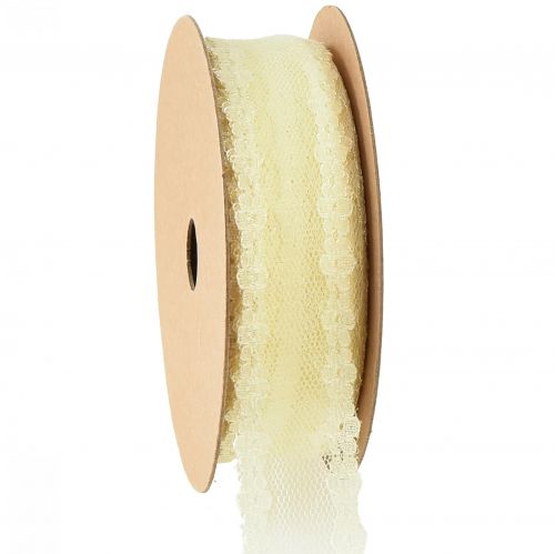 Artikel Kantlint trouwlint decoratief lint kant geel 20mm 20m