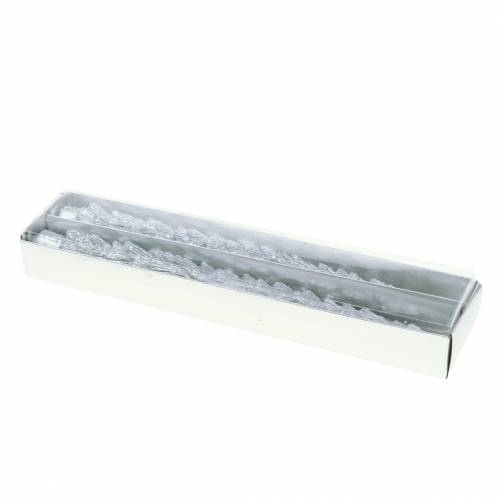 Floristik24 Taps toelopende kaarsen zilverspar 30mm × 260mm 2st