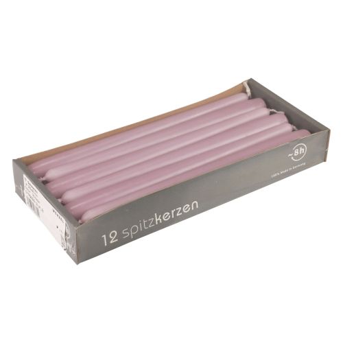 Floristik24 Conische kaarsen Wenzel kaarsen lila 250/23mm 12 st