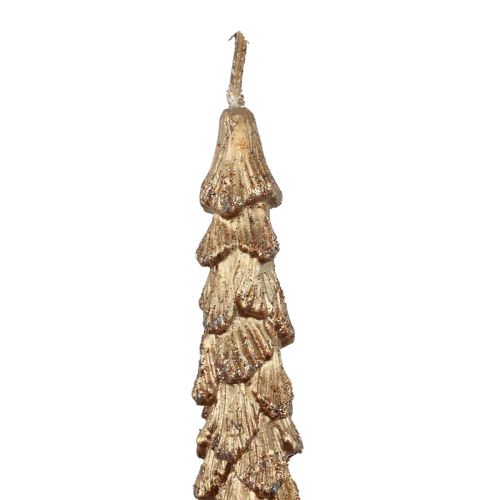 Floristik24 Taper Kaarsen Bruin Metallic Kaarsen Kerstkaarsen 25cm 2st