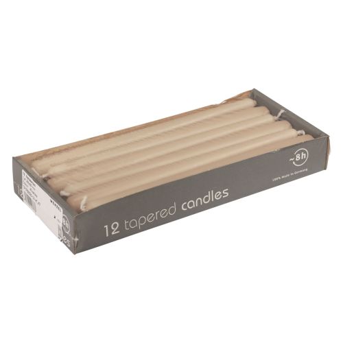Floristik24 Conische kaarsen Wenzel kaarsen beige 250/23mm 12 st