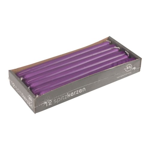 Floristik24 Conische kaarsen Wenzel kaarsen paars 250/23mm 12 st