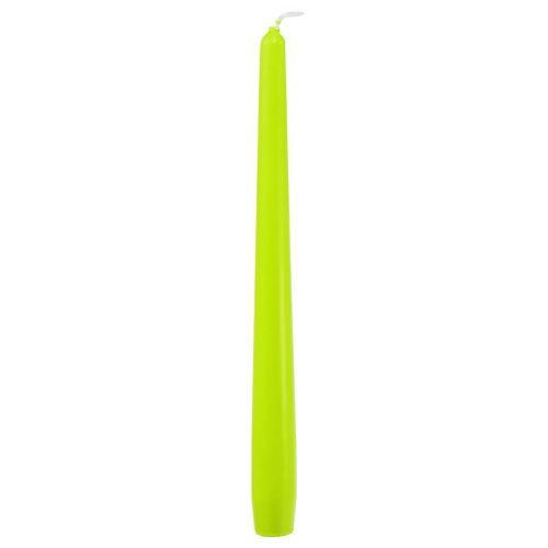 Floristik24 Conische kaarsen 250/23 lichtgroen 12 st.