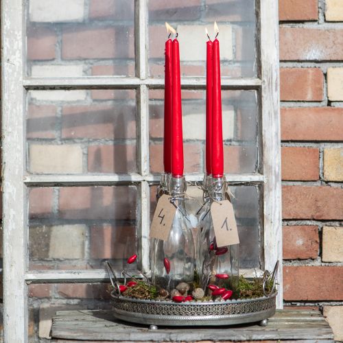 Conische kaarsen 250/23 robijn (12 stuks) | Floristik24.nl