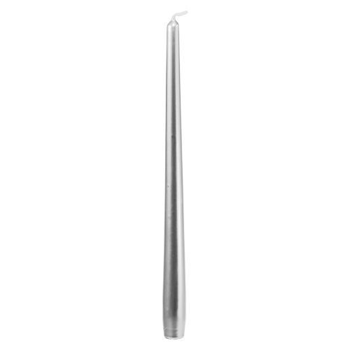 Floristik24 Conische kaarsen 300/23 zilver 12st.