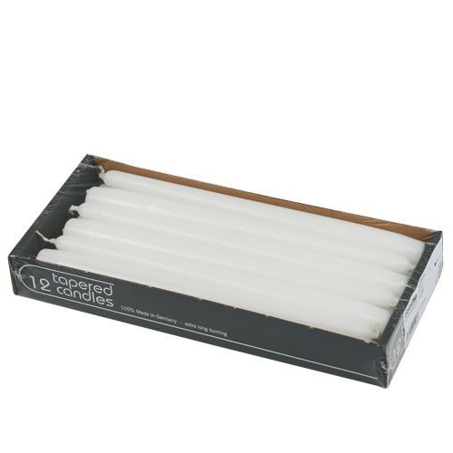 Artikel Conische kaarsen 250/23 kaarsen wit 12 stuks