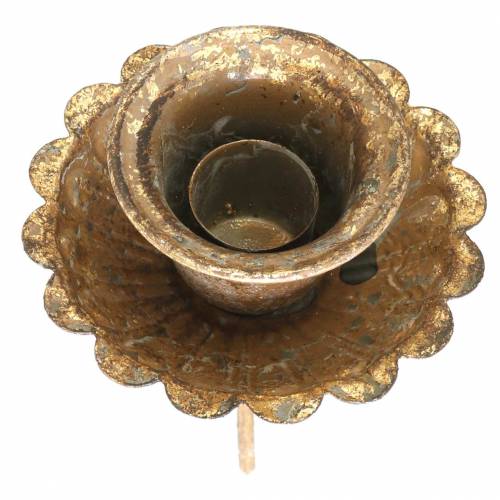 Floristik24 Conische kandelaar voor het ophangen van antieke stijl goud Ø8,5cm 4st