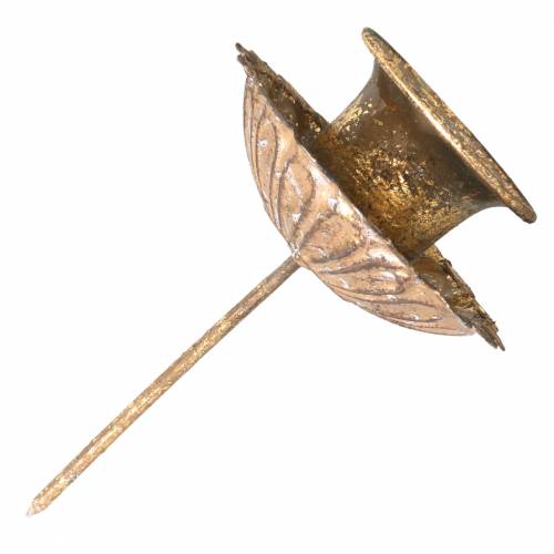 Floristik24 Conische kandelaar voor het ophangen van antieke stijl goud Ø8,5cm 4st