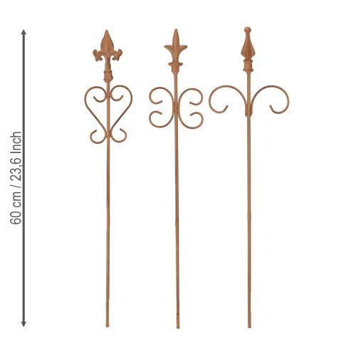 Floristik24 Vintage Tuindecoratie Stok Edelrost Decoratie Assorti 58cm 3st