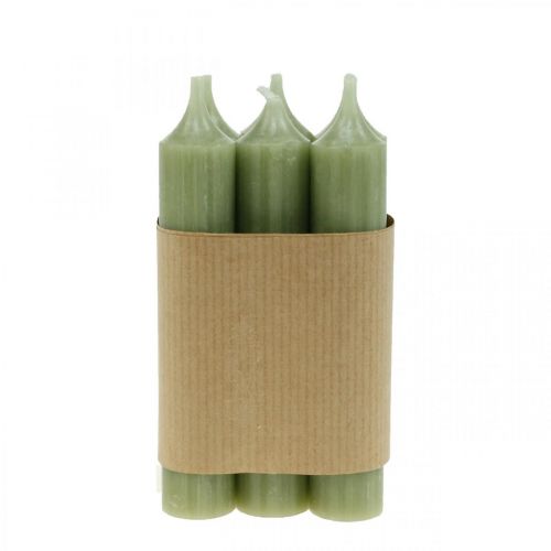 Artikel Taper kaars groen effen premium kaarsen 120mm/Ø21mm 6st