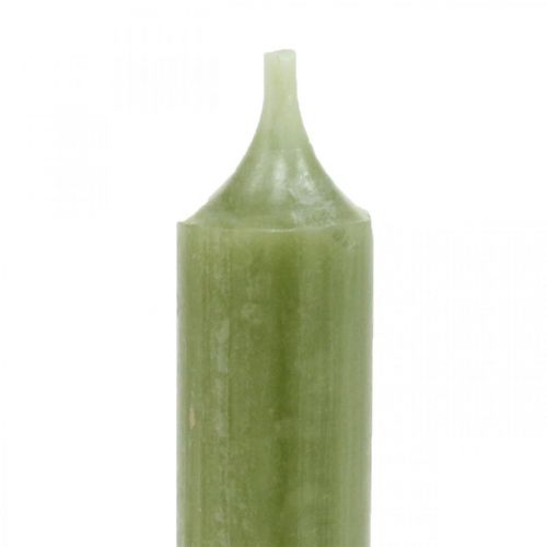 Artikel Taper kaars groen effen premium kaarsen 120mm/Ø21mm 6st