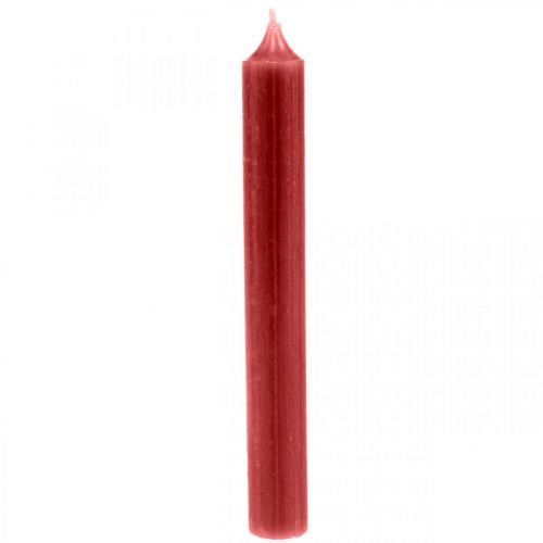 Artikel Taper kaars rood effen kaarsen robijnrood 180mm/Ø21mm 6st