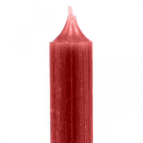 Artikel Taper kaars rood effen kaarsen robijnrood 180mm/Ø21mm 6st