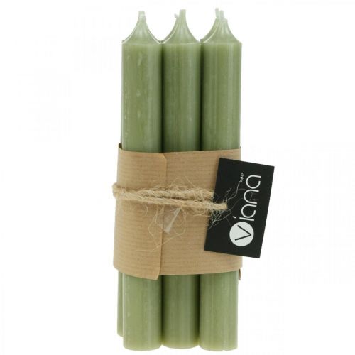 Artikel Stokkaars groen geverfde waskaarsen 180mm/Ø21mm 6st