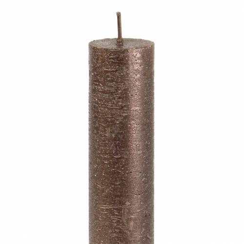 Artikel Conische kaarsen effen koper metallic 34mm×240mm 4 st