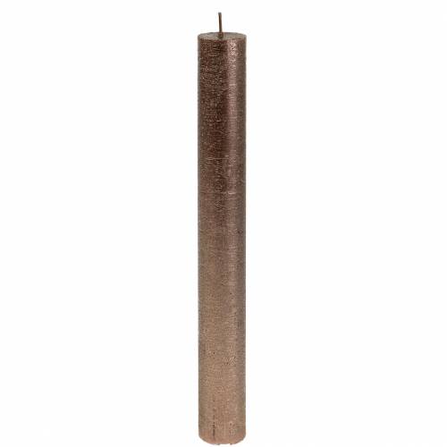 Artikel Conische kaarsen effen koper metallic 34mm×240mm 4 st