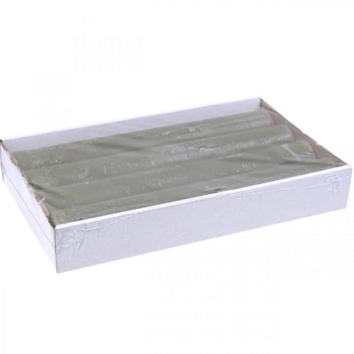 Artikel Effen kaarsen olijfgroene stokkaarsen 34×240mm 4 st
