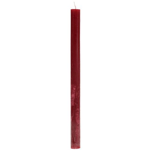 Floristik24 Kaars 21mm x 300mm donkerrood doorgeverfd 12st