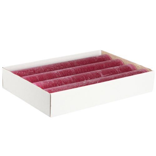 Artikel Taper kaarsen effen kaarsen Berry 50x300mm 4 st