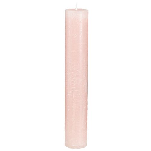 Floristik24 Stokkaarsen effen kaarsen lichtroze 50x300mm 4 st