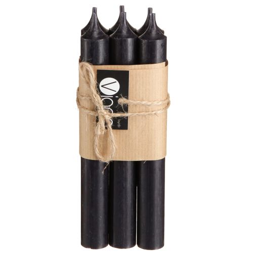 Artikel Taper kaarsen kaarsen zwarte kaars decoratie Ø21mm 170mm 6 st