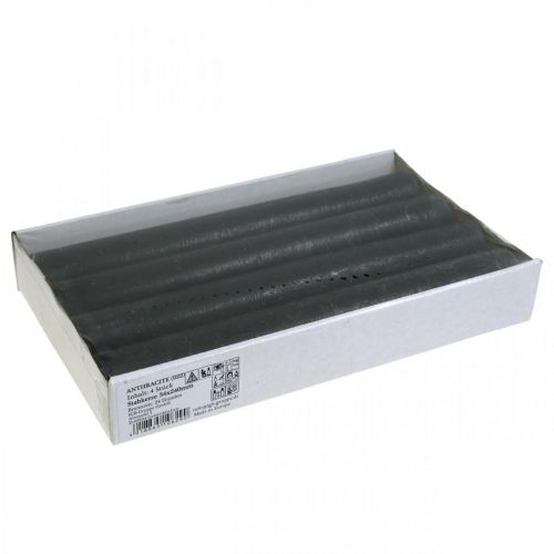 Artikel Taper kaarsen effen antraciet kaarsen 34×240mm 4 st