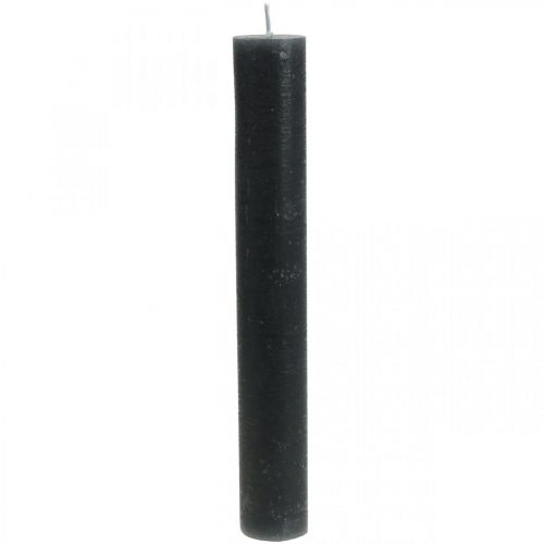 Floristik24 Taper kaarsen effen antraciet kaarsen 34×240mm 4 st