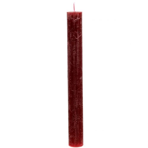 Floristik24 Kaarsen effen donkerrood 34mm x 300mm 4st