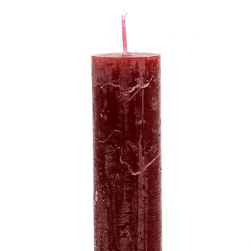 Floristik24 Kaarsen effen donkerrood 34mm x 300mm 4st