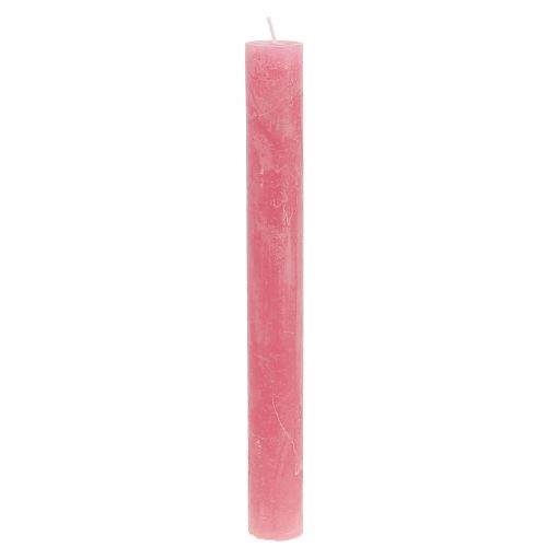 Kaarsen gekleurd door roze 34mm x 300mm 4st