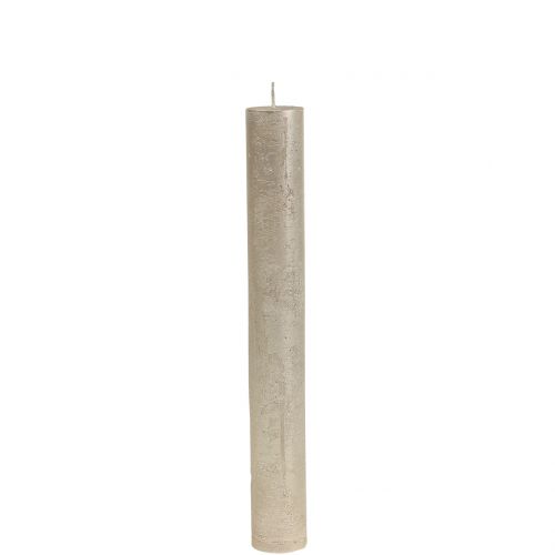 Floristik24 Taper kaarsen effen champagne 34mm x 240mm 4 st
