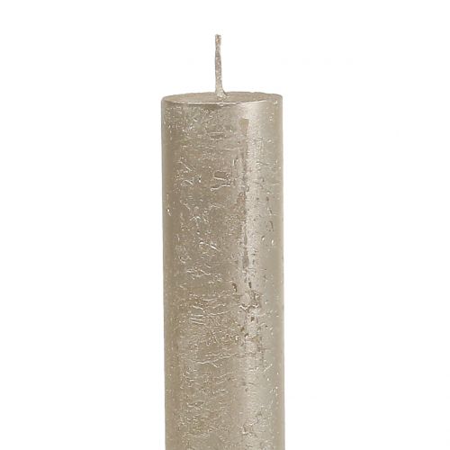 Floristik24 Taper kaarsen effen champagne 34mm x 240mm 4 st