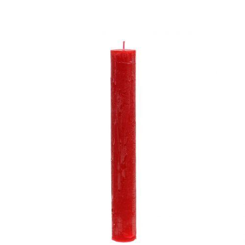 Floristik24 Taper kaarsen rood gekleurd 34mm x 240mm 4 st