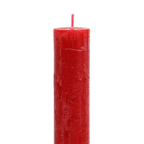 Artikel Taper kaarsen rood gekleurd 34mm x 300mm 4 st