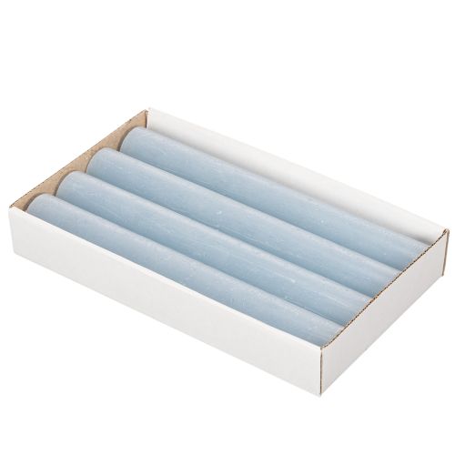 Blauwe taps toelopende kaars voor kandelaars en tafeldecoratie, 34x240mm, 4 stuks | Floristik24.nl