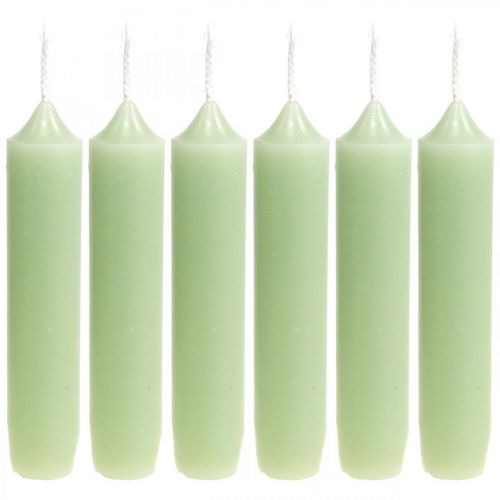 Floristik24 Kaarsen korte groene kaarsen mint Ø22/110mm 6st