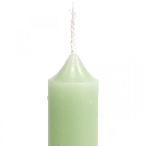 Floristik24 Kaarsen korte groene kaarsen mint Ø22/110mm 6st