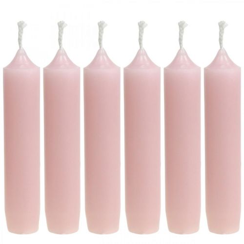 Floristik24 Roze kaarsen korte stokkaarsen Ø22/110mm 6st