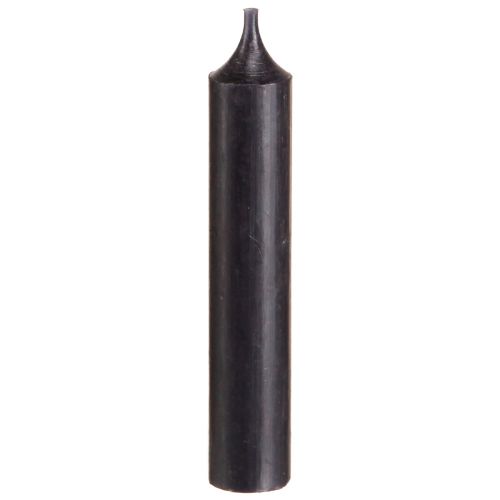 Floristik24 Taper kaarsen kort kleine kaarsen zwart 110mm Ø21mm 6 stuks bos