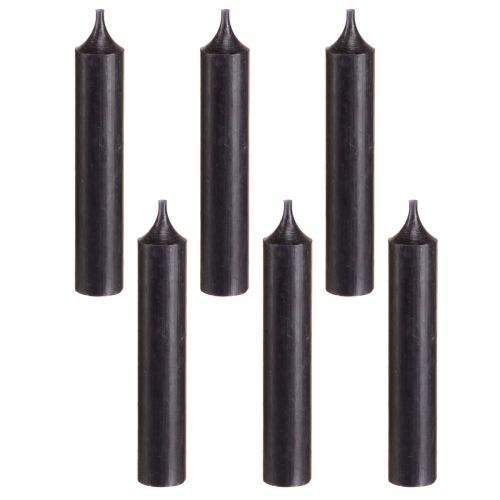 Artikel Taper kaarsen kort kleine kaarsen zwart 110mm Ø21mm 6 stuks bos
