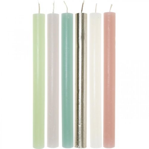 Stokkaarsen, effen, diverse kleuren, 21×240mm, 12 stuks