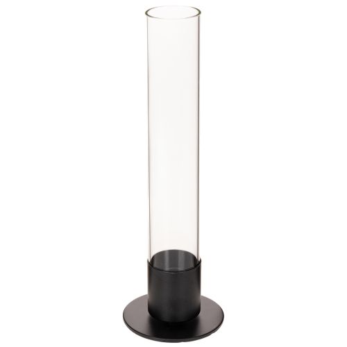 Kandelaar met taps toelopende glazen cilinder. Eenvoudig en tijdloos. 31 cm kopen | Floristik24.nl