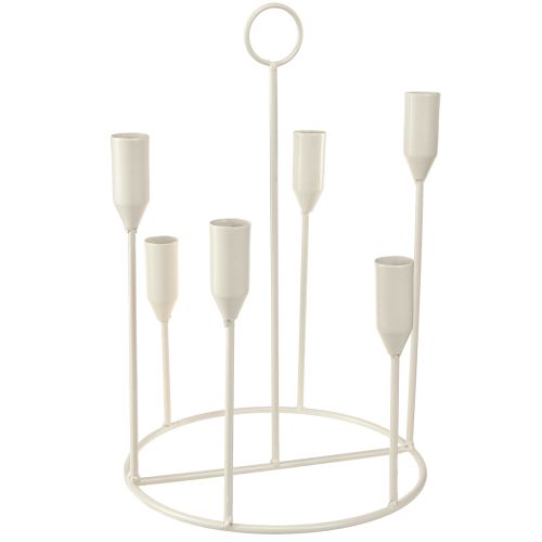 Kandelaar taps toelopend 6 kaarsen kaarshouder grijs Ø20cm H31cm