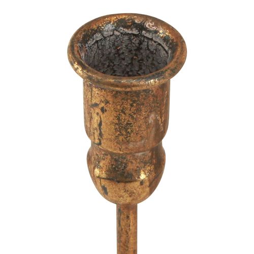 Artikel Antieke stokkandelaar voor 10 kaarsen goud 46×46cm H16,5cm