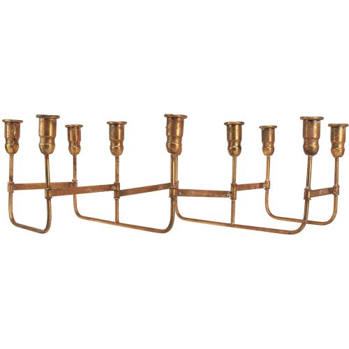 Artikel Antieke stokkandelaar voor 10 kaarsen goud 46×46cm H16,5cm