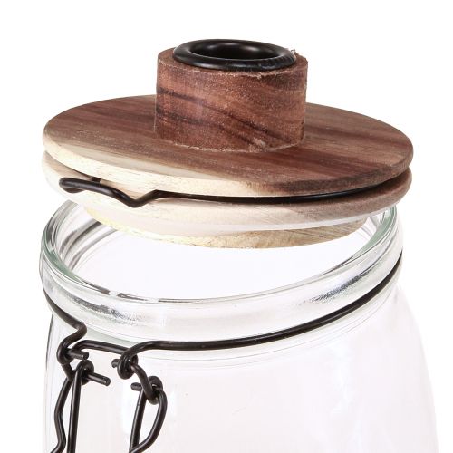 Artikel Stokkandelaar decoratief glas met sluiting Ø10cm H16cm