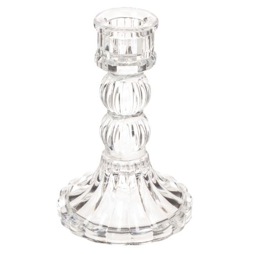 Transparante kaarsenhouder, klassiek ontwerp, tafeldecoratie, 12 cm, 2 stuks kopen | Floristik24.nl