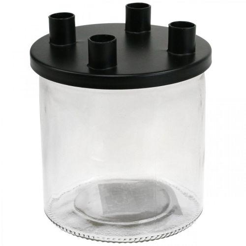 Kandelaar glas Staaf kandelaar decoratie glas H11cm Ø10cm