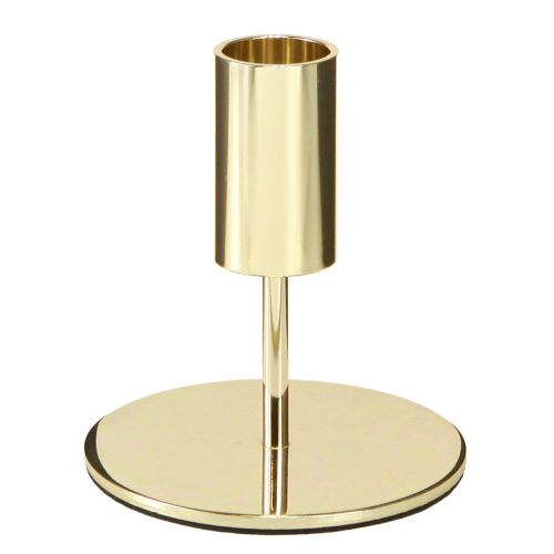 Gouden moderne kaarsenhouder metaal H10cm 4 stuks