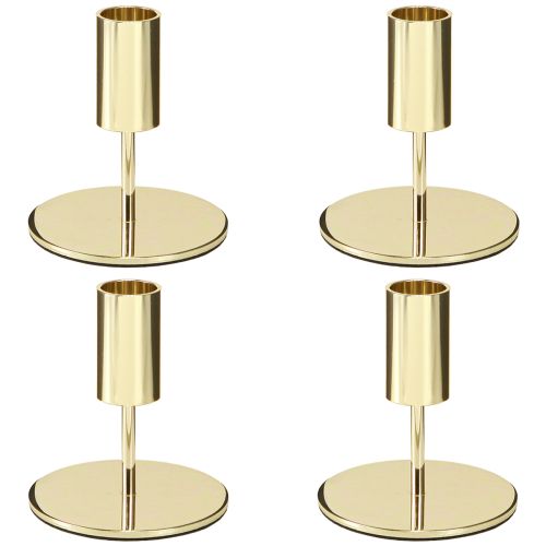Artikel Gouden moderne kaarsenhouder metaal H10cm 4 stuks